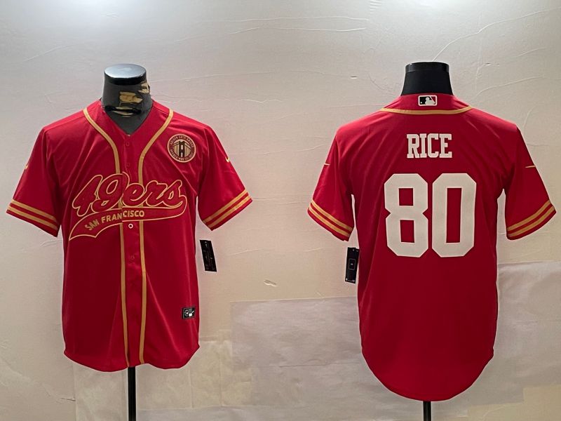 Men San Francisco 49ers #80 Rice Red Joint Name 2024 Nike Limited NFL Jersey style 12093